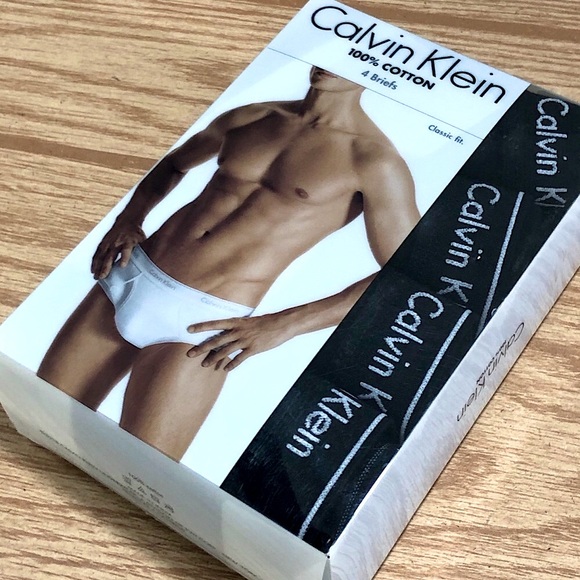 Calvin Klein Men's Briefs Classic Fit Cotton 4 Pack XL Black NWT - Picture 2 of 9
